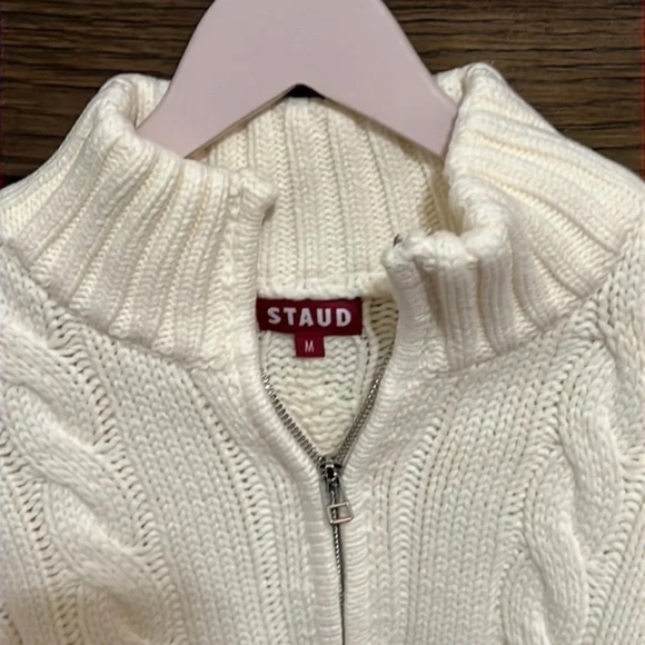 Staud Cropped Hampton Ivory Sweater SZ M NWOT $325 - Picture 9 of 9